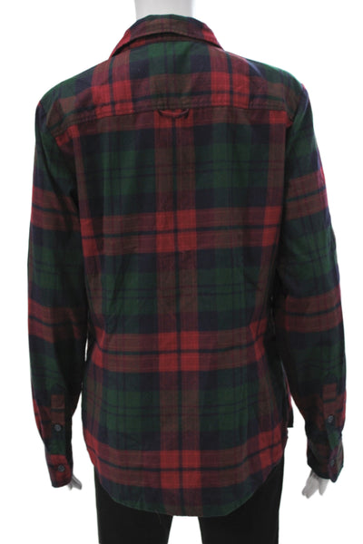 Brooks Brothers Womens Dark Blue Plaid Button-Up Cotton Long Sleeve Size 10