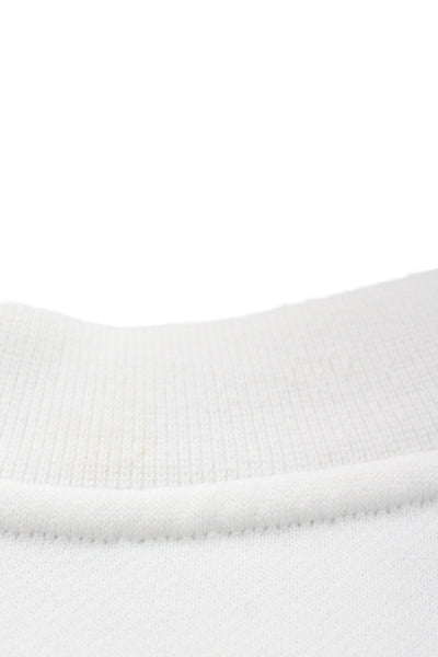 Lululemon Unisex Pullover Sweatshirt White Cotton Crew Neck Long Sleeve Size M