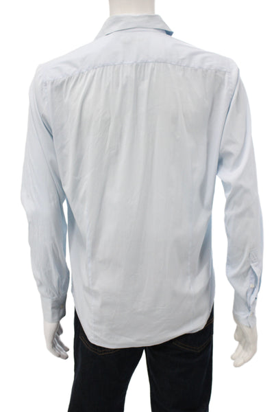 Theory For Scoop Mens Light Blue Point Collar Long Sleeve Dress Shirt Size M