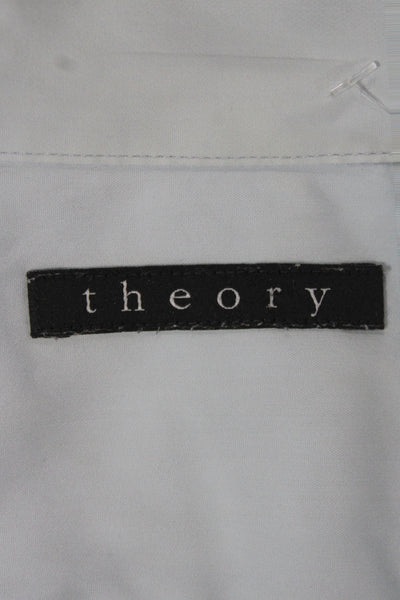 Theory For Scoop Mens Light Blue Point Collar Long Sleeve Dress Shirt Size M