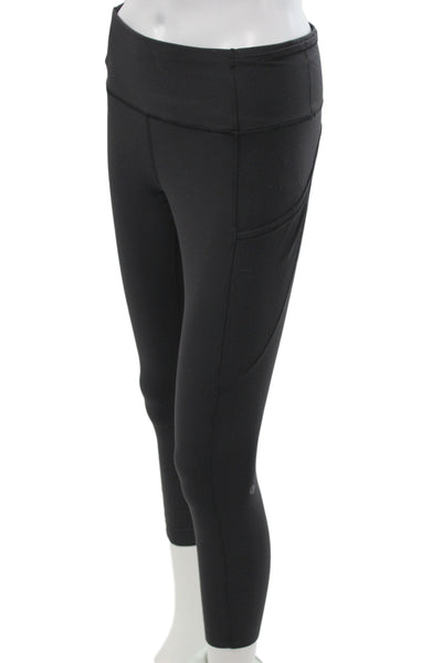 Lululemon Women Black Capri Leggings Polyester Pull On Size 8