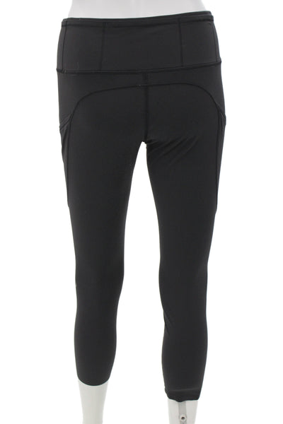 Lululemon Women Black Capri Leggings Polyester Pull On Size 8
