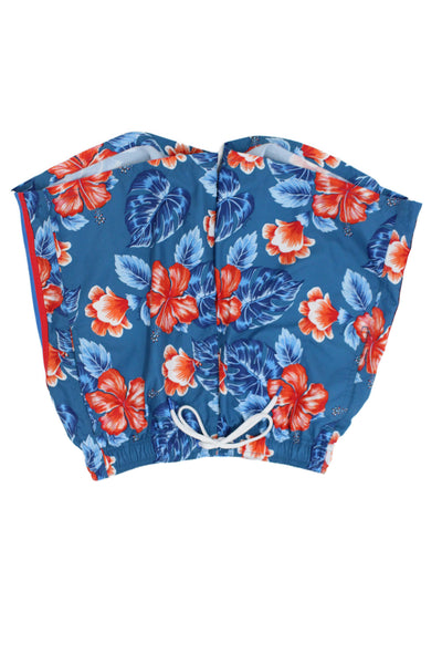 Sundek Childrens Boys Floral Print Swim Shorts Blue Orange Size Small