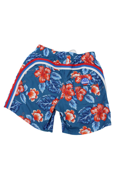 Vineyard Vines Childrens Boys Leaf Print Swim Shorts Pink Green Size Large