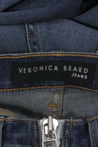 Veronica Beard Women Flared Jeans Blue Cotton High Rise Size 25
