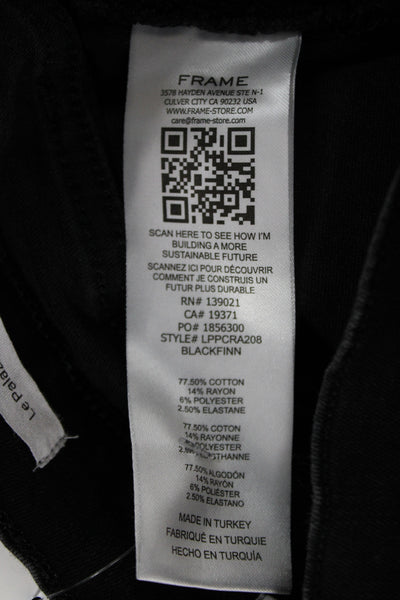 Frame Women Wide-Leg Black High Rise Cotton Jeans Size 27