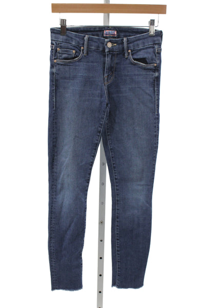 Mother Womens Skinny Jeans Blue Low Rise Button Size 25