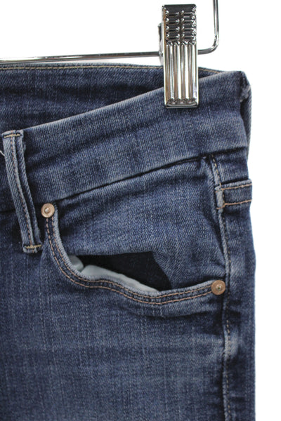 Mother Womens Skinny Jeans Blue Low Rise Button Size 25