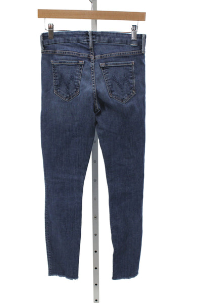 Mother Womens Skinny Jeans Blue Low Rise Button Size 25
