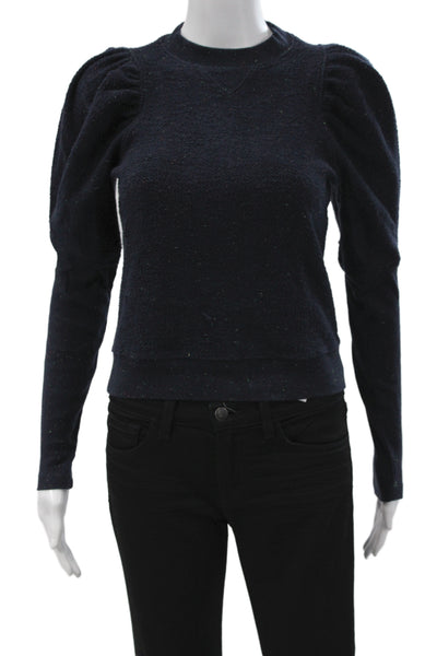 Ulla Johnson Unisex Pullover Dark Blue Cotton Crew Neck Long Sleeve Size 0P