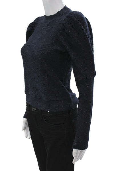 Ulla Johnson Unisex Pullover Dark Blue Cotton Crew Neck Long Sleeve Size 0P