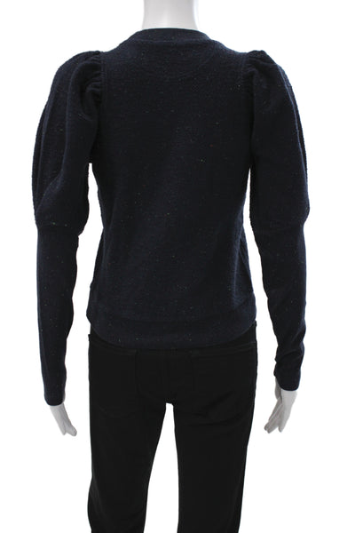Ulla Johnson Unisex Pullover Dark Blue Cotton Crew Neck Long Sleeve Size 0P