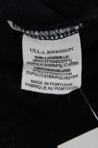 Ulla Johnson Unisex Pullover Dark Blue Cotton Crew Neck Long Sleeve Size 0P