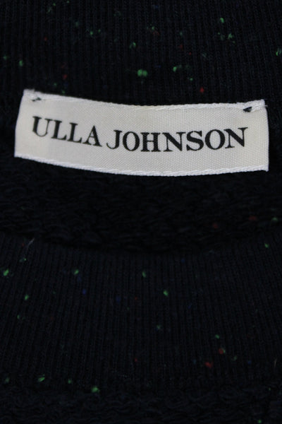 Ulla Johnson Unisex Pullover Dark Blue Cotton Crew Neck Long Sleeve Size 0P