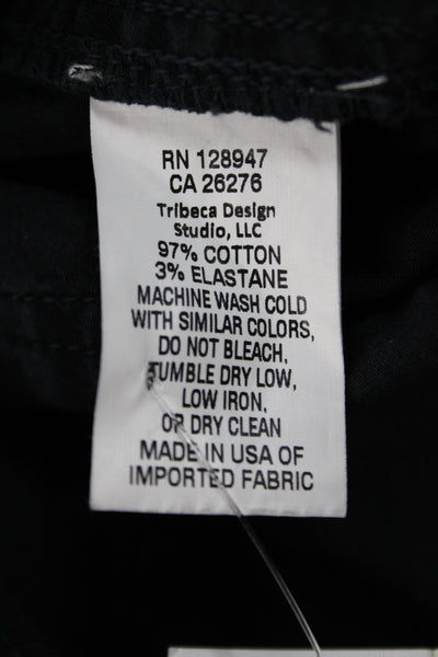 Nili Lotan Womens Cargo Shorts Black Cotton Blend Button Size 0
