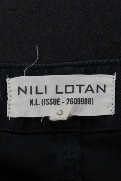 Nili Lotan Womens Cargo Shorts Black Cotton Blend Button Size 0