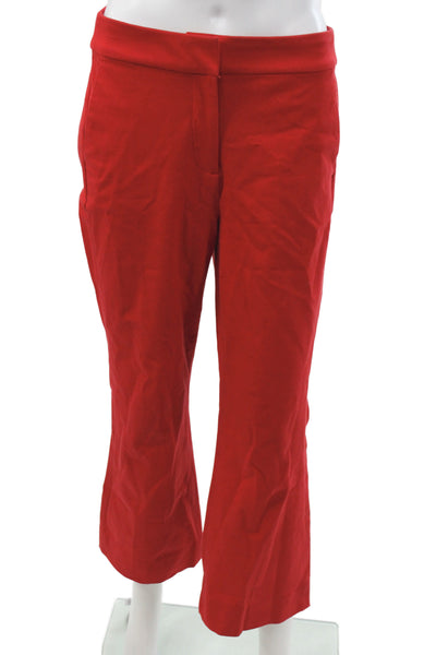 J Crew Women Red Dress Pants Cotton Blend Hook & Eye Size 4