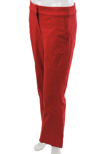 J Crew Women Red Dress Pants Cotton Blend Hook & Eye Size 4
