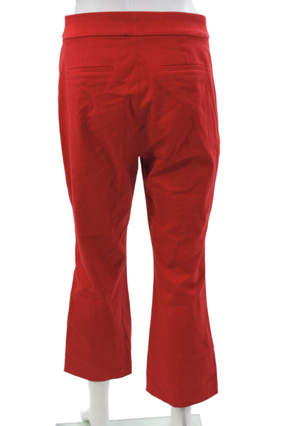 J Crew Women Red Dress Pants Cotton Blend Hook & Eye Size 4
