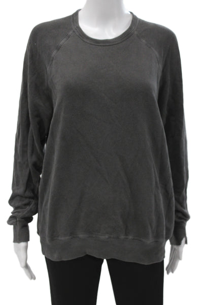 The Great Womens Pullover Crew Neck Gray 100% Cotton Long Sleeve Size 0