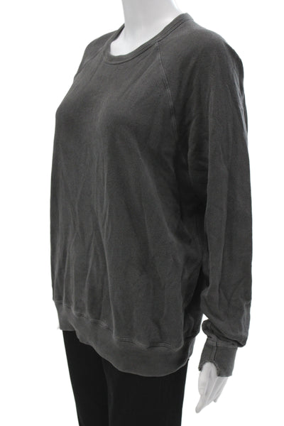 The Great Womens Pullover Crew Neck Gray 100% Cotton Long Sleeve Size 0
