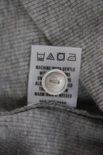 Buck Mason Womens Gray V Neck Long Sleeve Cardigan 90% Cotton Size S