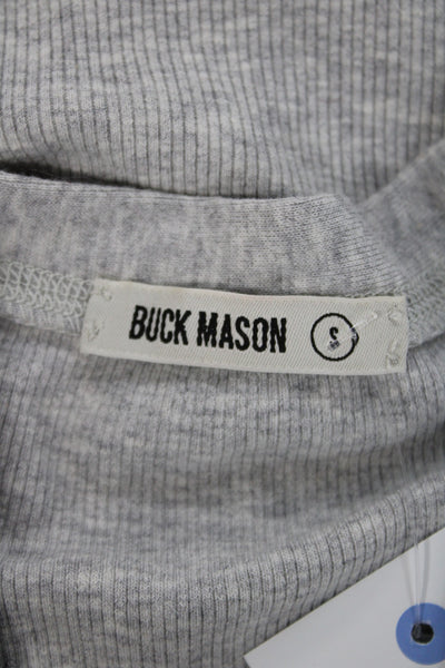 Buck Mason Womens Gray V Neck Long Sleeve Cardigan 90% Cotton Size S