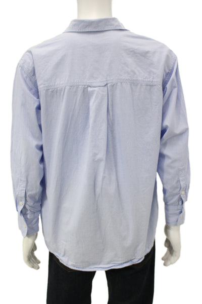 J Crew Women Blue 100% Cotton Collared Button Up Long Sleeve Shirt Size S