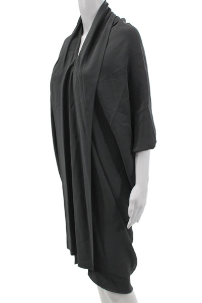 Ronen Chen Women Gray Kaftan Dress Cowl Neck Half Sleeve 80% Viscose Size 1