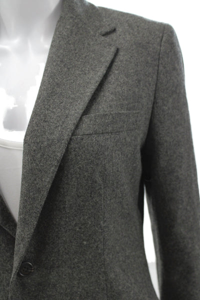 Ralph Lauren Blue Label Women Gray Basic Jacket Lambs Wool Button Size 8