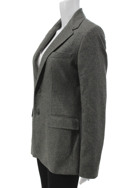 Ralph Lauren Blue Label Women Gray Basic Jacket Lambs Wool Button Size 8