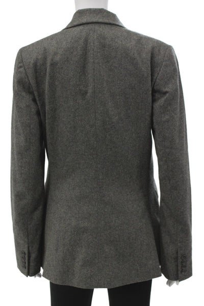 Ralph Lauren Blue Label Women Gray Basic Jacket Lambs Wool Button Size 8