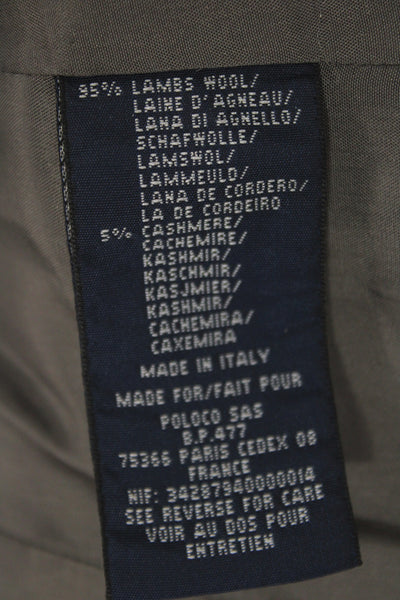 Ralph Lauren Blue Label Women Gray Basic Jacket Lambs Wool Button Size 8