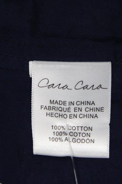 Cara Cara Womens Cropped Floral Tank Sweetheart Neckline Blue Cotton Zip Size 4