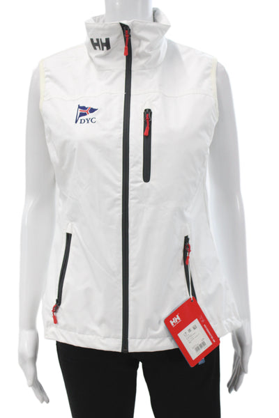 Helly Hansen Womens White Sleeveless Windbreaker Vest Zip Petite Size S