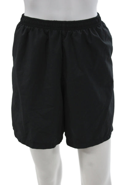 Nike Unisex Adults Athletic Black Polyester Drawstring Shorts Size L