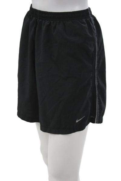 Nike Unisex Adults Athletic Black Polyester Drawstring Shorts Size L