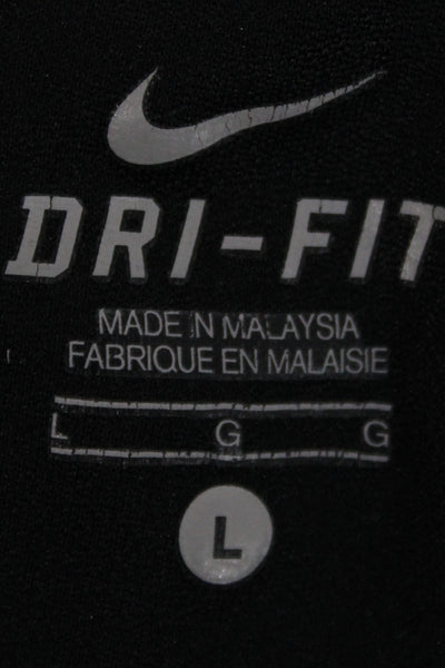 Nike Unisex Adults Athletic Black Polyester Drawstring Shorts Size L