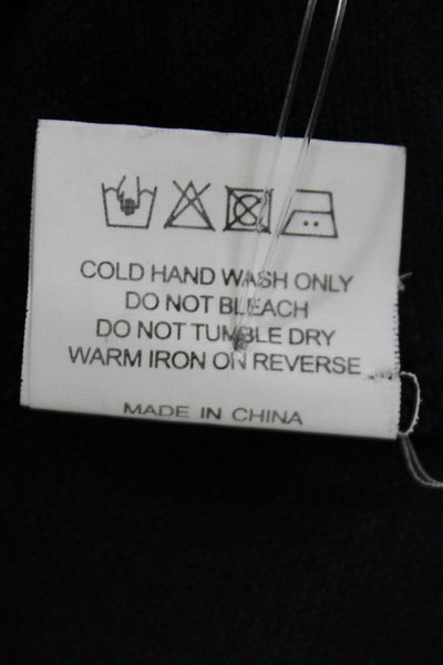 Pixie Market Women Maxi Dress Black Linen Sleeveless Size S