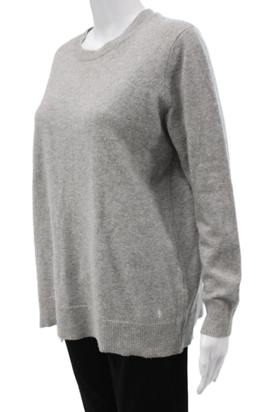 Zara Womens Pullover 100% Cashmere Crew Neck Long Sleeve Gray Size M