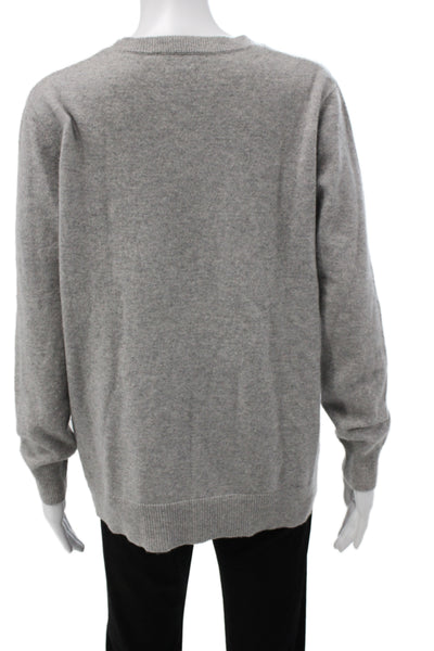 Zara Womens Pullover 100% Cashmere Crew Neck Long Sleeve Gray Size M