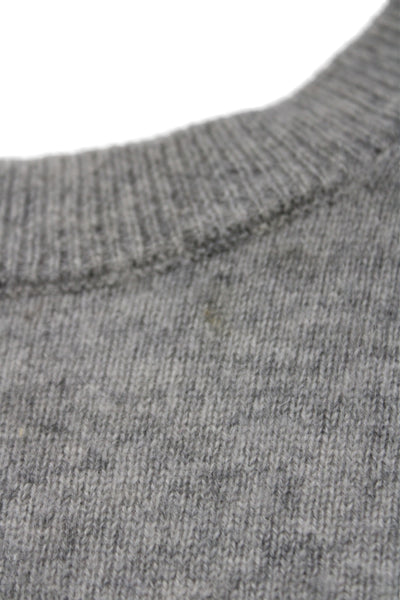 Zara Womens Pullover 100% Cashmere Crew Neck Long Sleeve Gray Size M