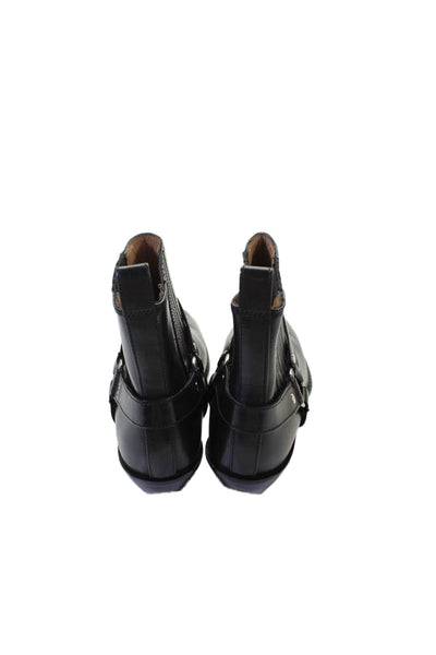 Madewell Womens Leather Embellished Ankle Boots Shoes Black Size 8