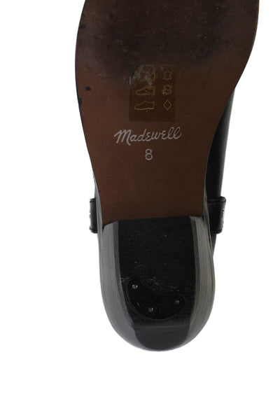 Madewell Womens Leather Embellished Ankle Boots Shoes Black Size 8