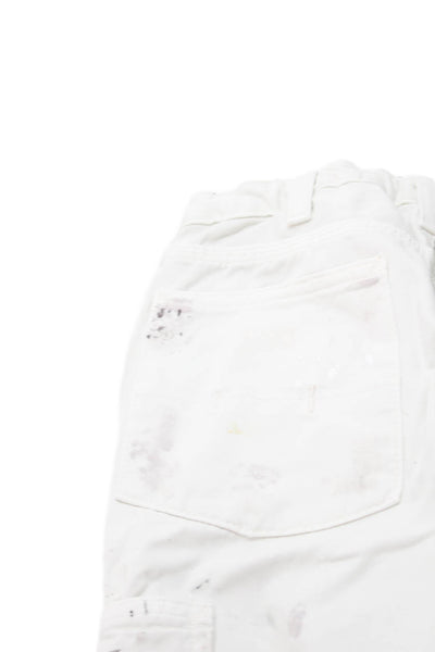Polo Ralph Lauren Boys Zipper Fly Straight Leg Splatter Pants White Size 12