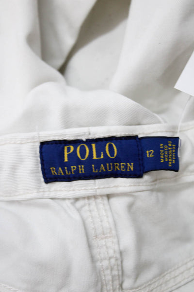 Polo Ralph Lauren Boys Zipper Fly Straight Leg Splatter Pants White Size 12