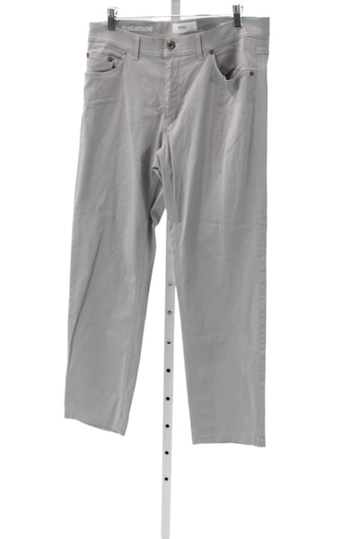 Brax Feel Good Mens Chino Pants Gray Casual Size 34
