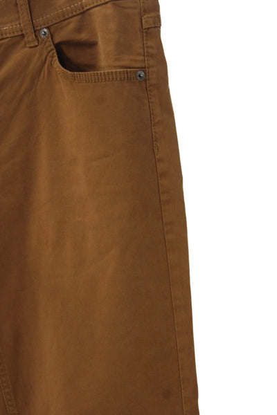 Brax Feel Good Mens Chino Pants Brown Button Cotton Blend Size 34