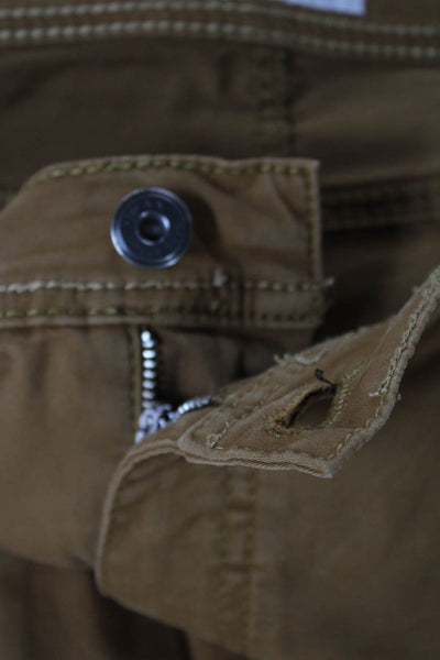 Brax Feel Good Mens Chino Pants Brown Button Cotton Blend Size 34
