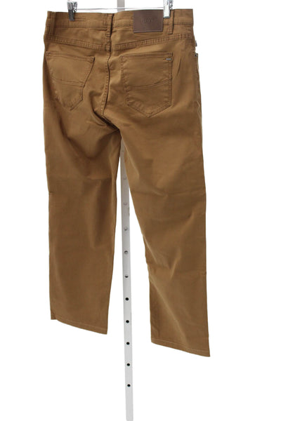 Brax Feel Good Mens Brown Chino Pants Button Closure Size 34